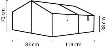 Pařeniště Vitavia GAIA JUMBO čiré sklo 3 mm černé