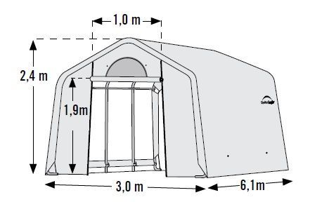 Plachtový skleník SHELTERLOGIC 3,0 x 6,1 m - 35 mm - 70658EU