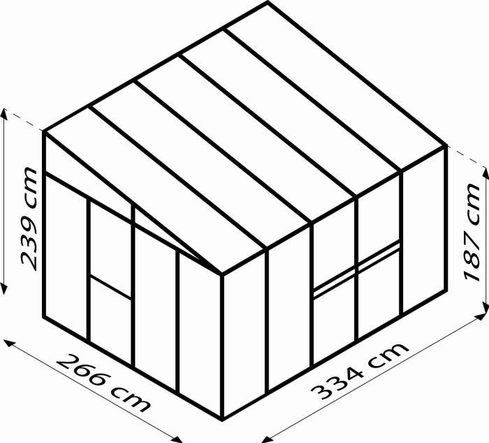 Zahradní skleník Vitavia ATHENA 8600 sklo 3 mm PC 10 mm černý